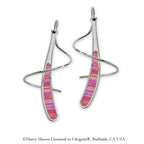 Sterling Silver Simulated Pink Opal Earspirals Earrings