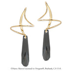 Earspiral Earrings by Harry Mason - 14k Gold Swarovski Crystalactite