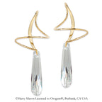 Amethyst and Cubic Zirconia Silver Ear Pin Earrings