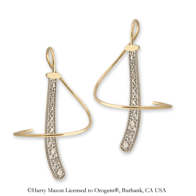 Earspirals Earrings Diamond Accent Tapered Curve 10k Yellow Gold