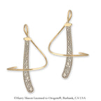 Earspirals Earrings Diamond Accent Tapered Curve 18k Gold Over Silver