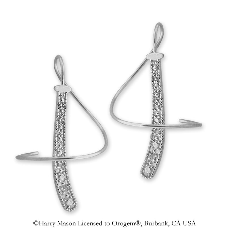 Earspirals Earrings Diamond Accent Tapered Curve Sterling Silver