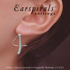 Earspirals Earrings Diamond Accent Tapered Curve Sterling Silver