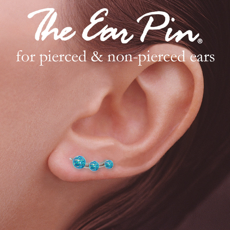 Ear Climber Earrings Ear Pin 3-in-1 Look Graduated Opal Beads Earcrawlers