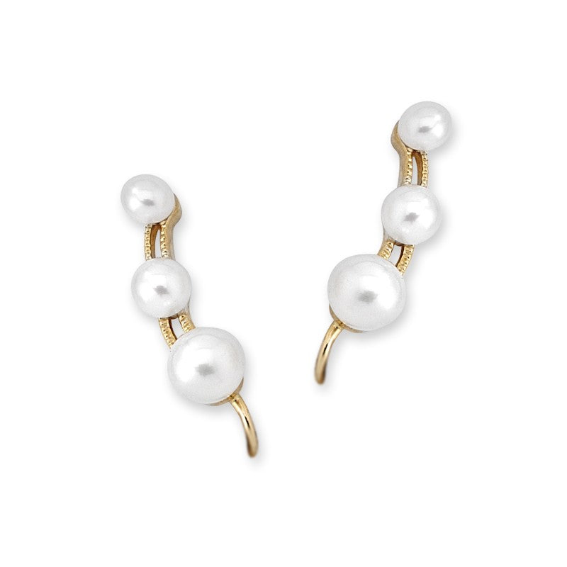 Pearl Graduating Ear Pin Earrings