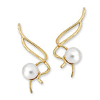 Pearl Solitaire Ear Pin Earrings