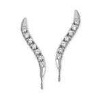 1/4 Carat Diamond Ear Pin Earrings 14k White Gold 