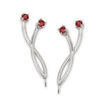 Ruby Crossover Ear Pin Earrings in 14k Yellow Gold