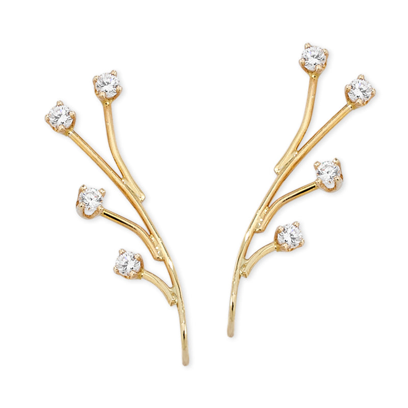 Diamond Ear Pin Earrings in 14k Gold