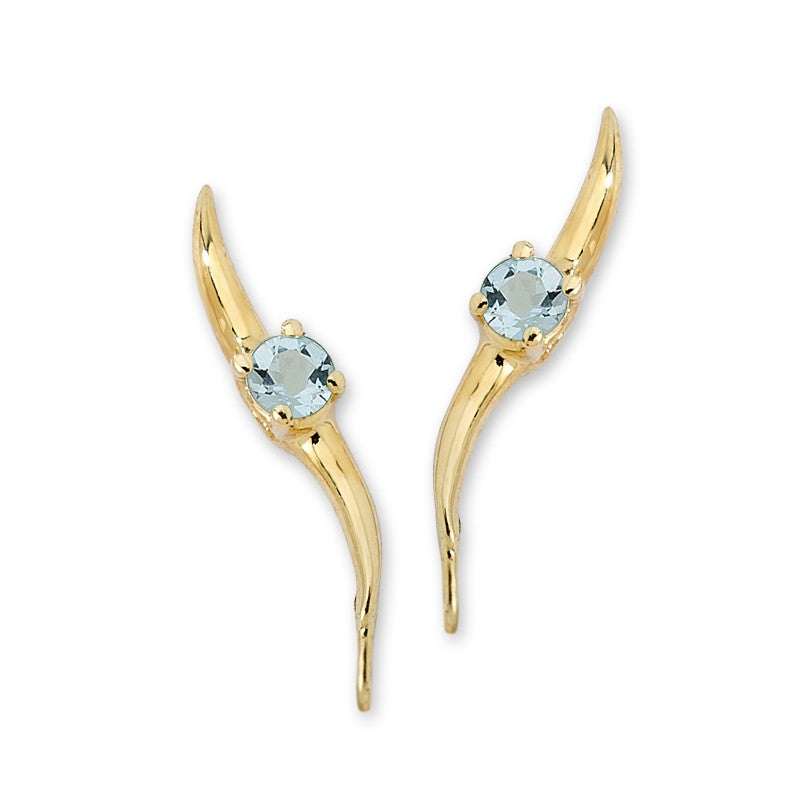 Aquamarine/March Birthstone Ear Pin Earrings
