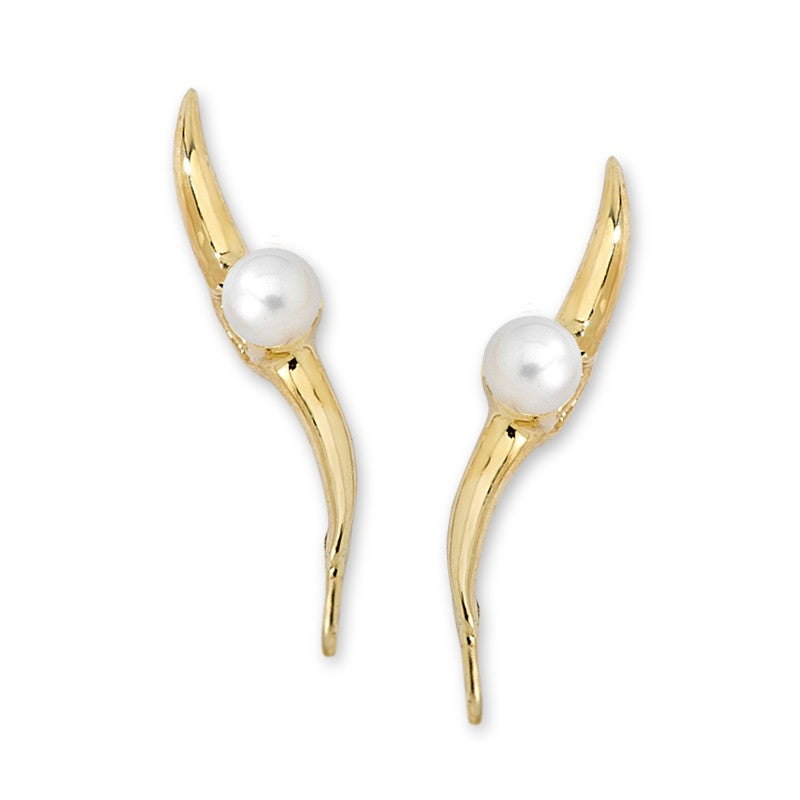 Pearl/June Birthstone Ear Pin Earrings