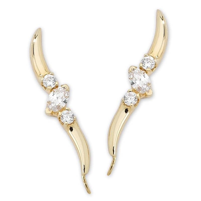 Marquise Diamond Ear Pin Earrings