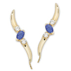 Tanzanite & Cubic Zirconia Ear Pin Earrings