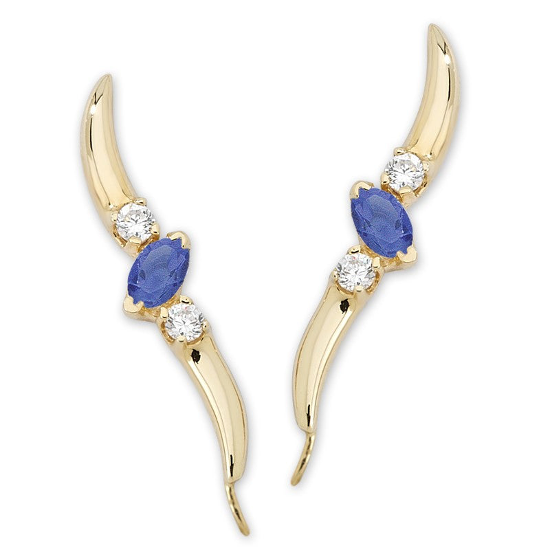 Tanzanite & Diamond Ear Pin Earrings