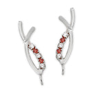 Ruby & Diamond Crossover Ear Pin Earrings in 14k Yellow Gold 