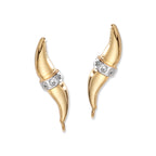 Cubic Zirconia Ear Pin Earrings in 14k Yellow Gold