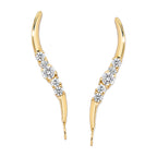 14k Yellow Gold 0.48ct. Twt. Diamond Ear Pin Earrings