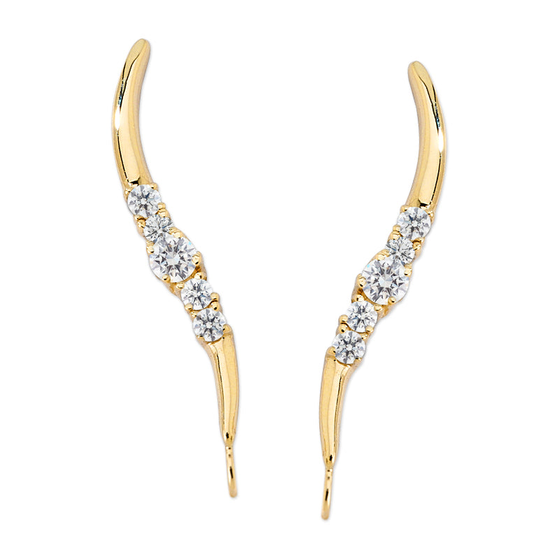 14k Yellow Gold 0.48ct. Twt. Diamond Ear Pin Earrings