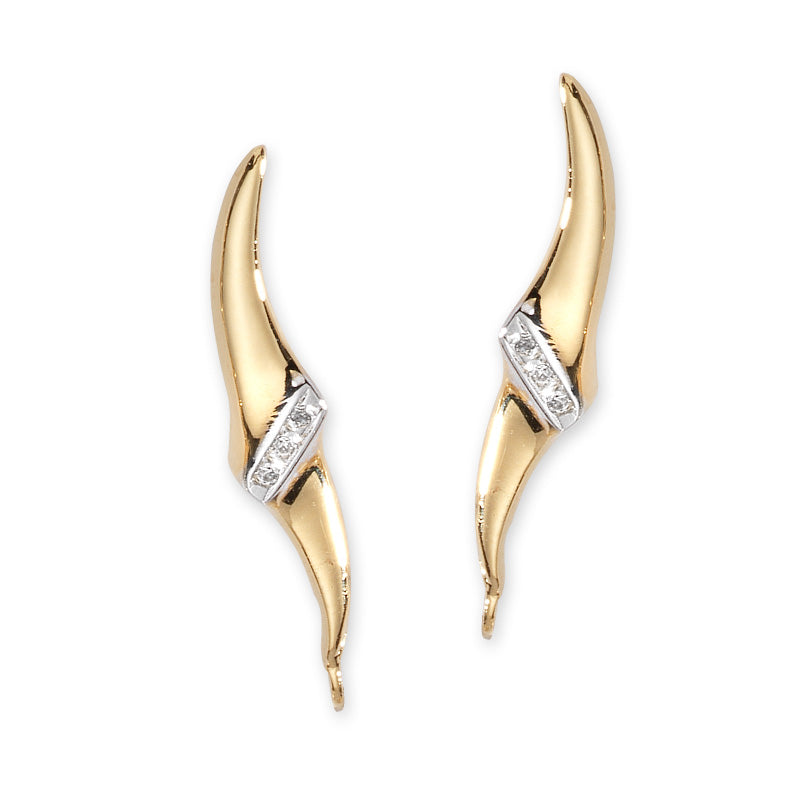 1/12ct. Twt. Diamond Ear Pin Earrings in 14k Yellow Gold