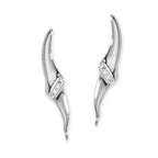 14k White Gold Cubic Zirconia Ear Pin Earrings
