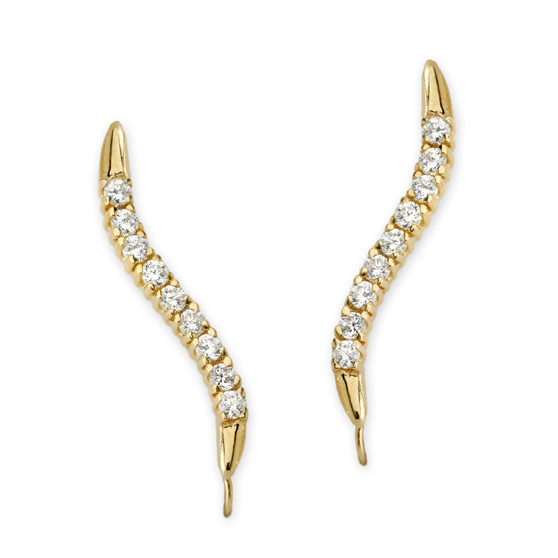 14k Yellow Gold 0.63ct. Twt. Diamond Classic Ear Pin Earrings - Large Version