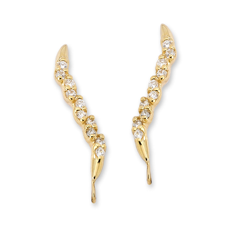 Diamond Ear Pin Earrings in 14k Yellow Gold 