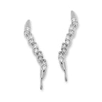 Cubic Zirconia Ear Pin Earrings in 14k Yellow Gold
