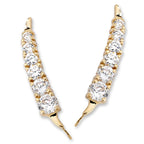 Graduated Cubic Zirconia Ear Pin Earrings