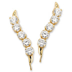 Round Cubic Zirconia Ear Pin Earrings