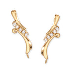 Diamond Ear Pin Earrings in 14k Yellow Gold