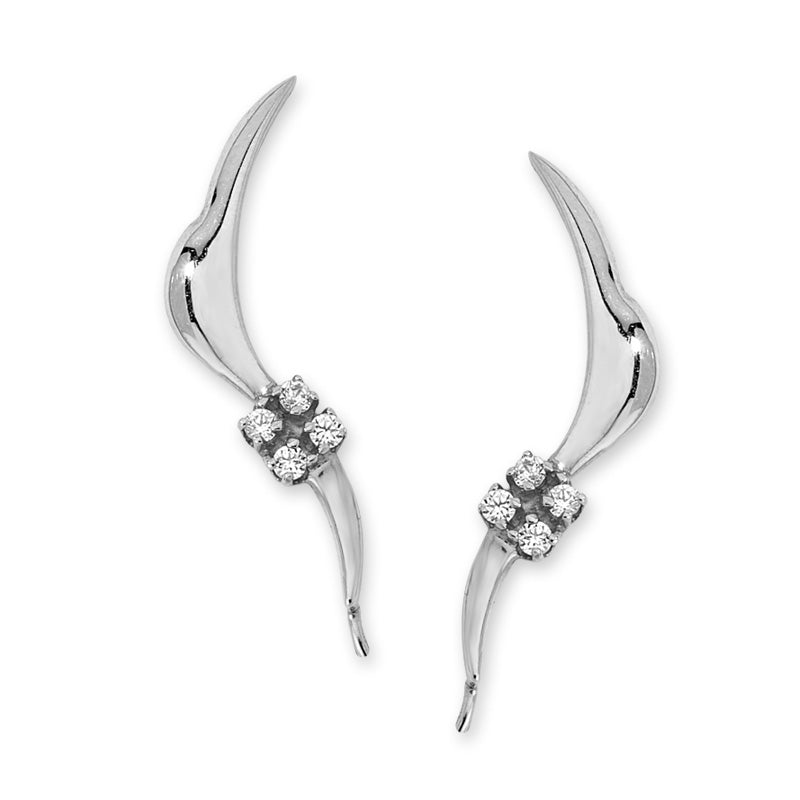 Diamond Ear Pin Earrings in 14k Yellow Gold 
