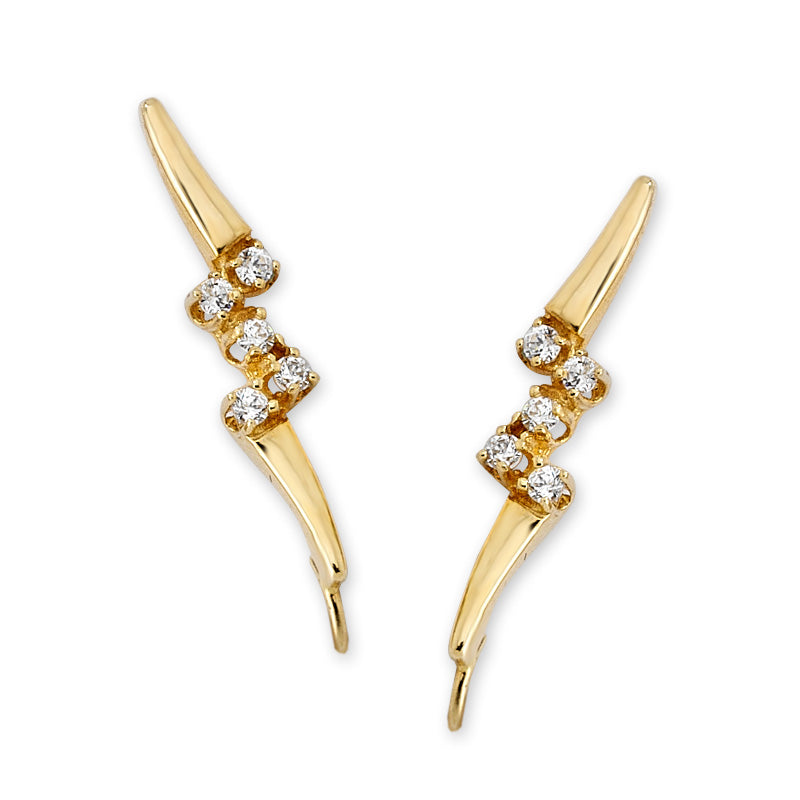 Diamond Ear Pin Earrings in 14k Yellow Gold 