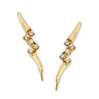 Diamond Ear Pin Earrings in 14k Yellow Gold 