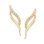 1/4ct. Twt. Double Swirl Diamond Ear Pin Earrings 14k Yellow Gold