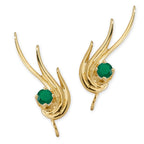 Emerald Ear Pin Earrings