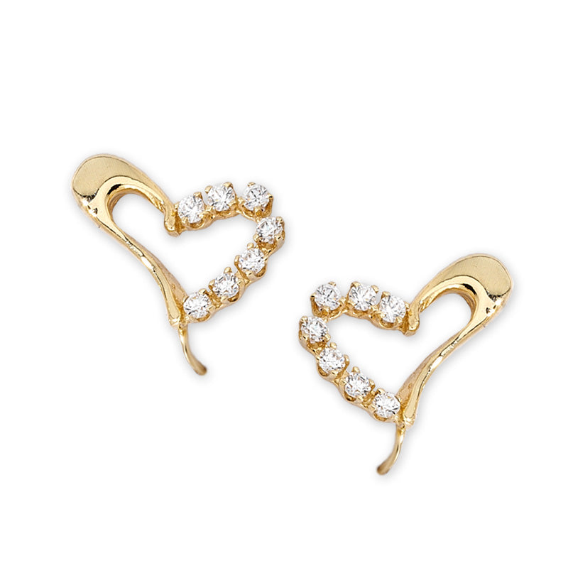Diamond Ear Pin Earrings in 14k Yellow Gold 