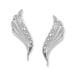 Cubic Zirconia Ear Climber Earrings - Ear Pin - 14k White Gold - Style 3815-WCZ--