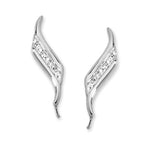 Cubic Zirconia Ear Pin Earrings in 14k Yellow Gold 