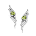 Peridot Ear Pin Earrings in 14k Yellow Gold 