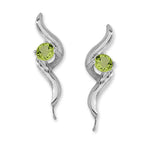 Peridot Ear Pin Earrings in 14k Yellow Gold 