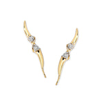 Ear Climbers Diamond Swirl Center Ear Pin Earrings 0.04ct. Twt. 10k Yellow Gold