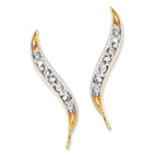 Ear Climbers Diamond Accent Ear Pin Earrings 0.08ct. Twt. 10k Yellow Gold