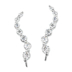 Cubic Zirconia Journey Ear Pin Earrings in 14k White Gold