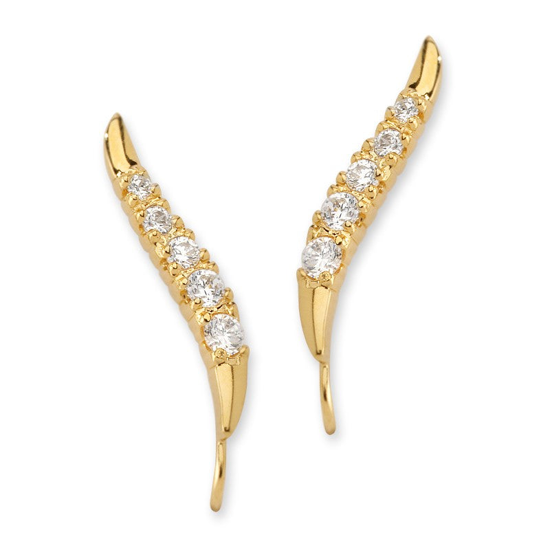 Cubic Zirconia Journey Ear Pin Earrings