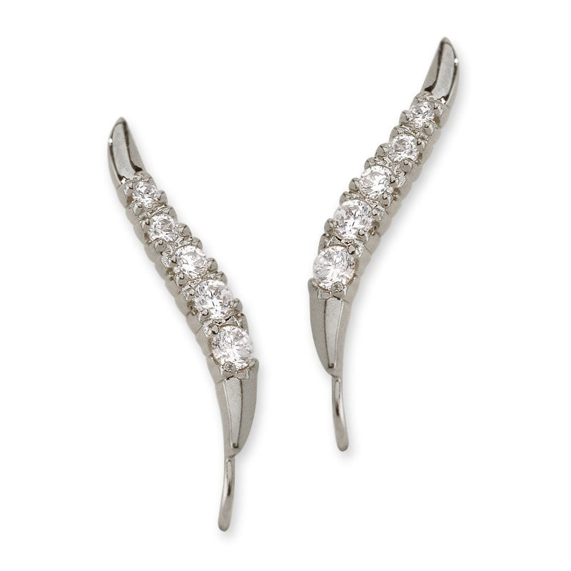 Cubic Zirconia Journey Ear Pin Earrings
