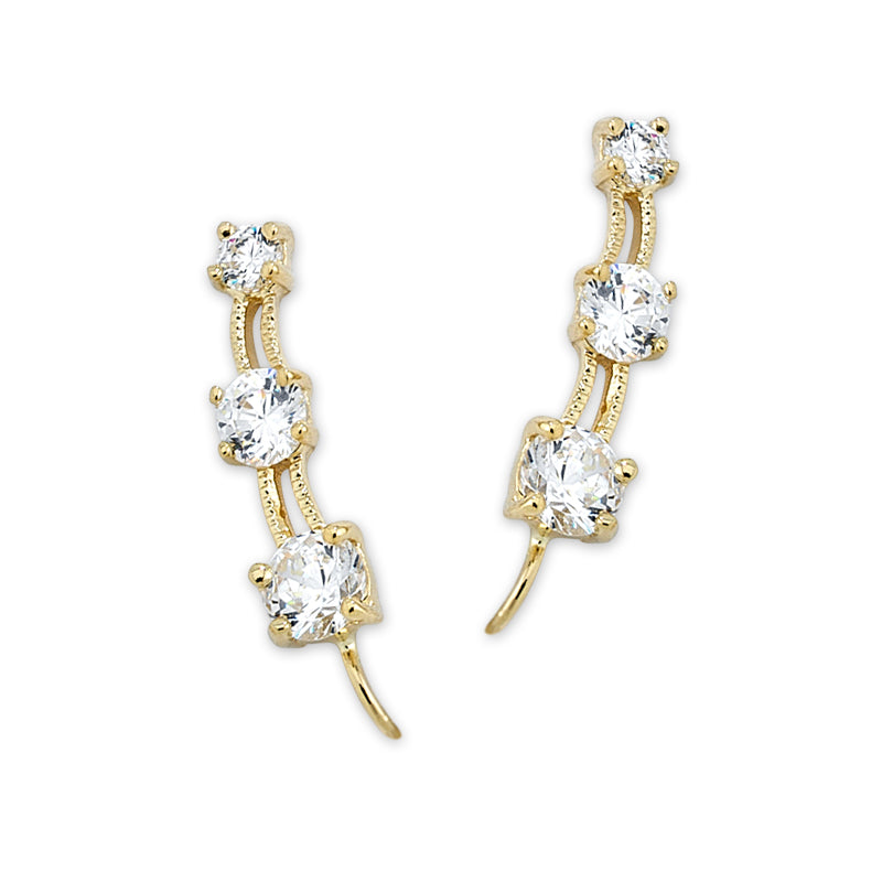3-in-1 Diamond Ear Pin Earrings