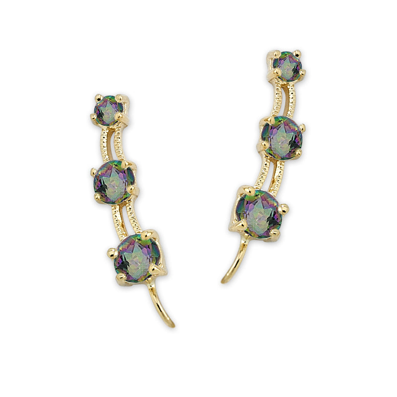 3-in-1 Mystic Topaz Ear Pin Earrings