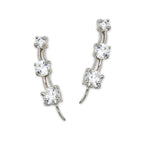 14k White Gold 1 Carat Diamond 3-in-1 Ear Pin Earrings