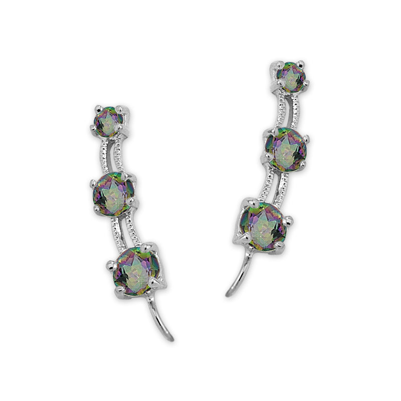 3-in-1 Mystic Topaz Ear Pin Earrings