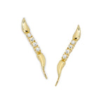 1/10ct. Twt. Diamond Dew Drop Tips Ear Pin Earrings 14k Yellow Gold